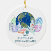 2021 Covid Year wir waren geimpft Impfstoff Keramik Ornament (Hinten)