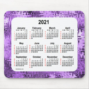 2021 Crazy Quilt Lila 52 Wochen Kalender von Janz Mousepad