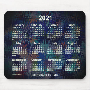 2021 Crazy Quilt Recoleta Neon Calendar von Janz Mousepad