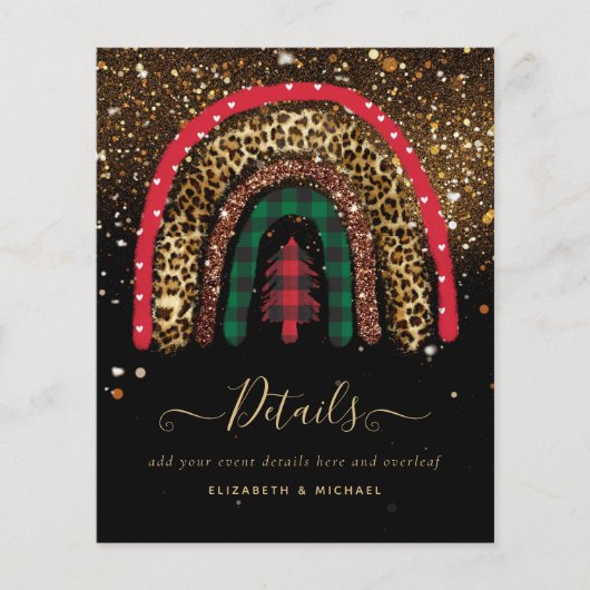 2021 Custom Christmas Rainbow Gold Glitzer Glam Flyer (Vorne)