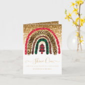 2021 CUSTOM Weihnachts-Rainbow Gold Glitzer Glamou Karte (Gelbe Blume)