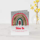 2021 CUSTOM Weihnachts-Rainbow Gold Glitzer Glamou Karte (Gelbe Blume)