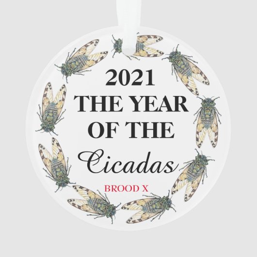 2021 DAS JAHR DER Cicadas und Brood X Ornament (Rückseite)
