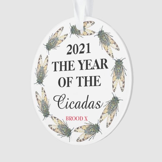 2021 DAS JAHR DER Cicadas und Brood X Ornament (Vorderseite)