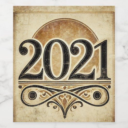 2021: Ein Vintages Wiederaufleben Weinetikett (Einzelnes Label)