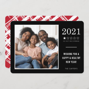 2021 EMPFEHLEN SIE KEINE komische 1-Sterne-Bewertu Feiertagskarte