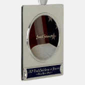 2021 Erstes Weihnachtsfest im Himmel Patriotische  Banner-Ornament Silber (Rechts)