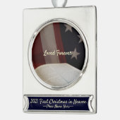 2021 Erstes Weihnachtsfest im Himmel Patriotische  Banner-Ornament Silber (Links)