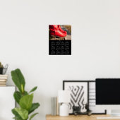 2021 Extravaganter Red Cowboy Boots-Kalender Poster (Heimbüro)