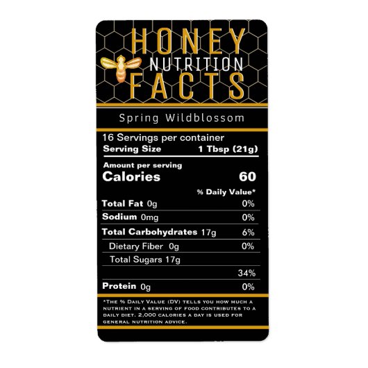 2021 FDA Honey Nutrition Black Honeycomb and Bee (Vorne)