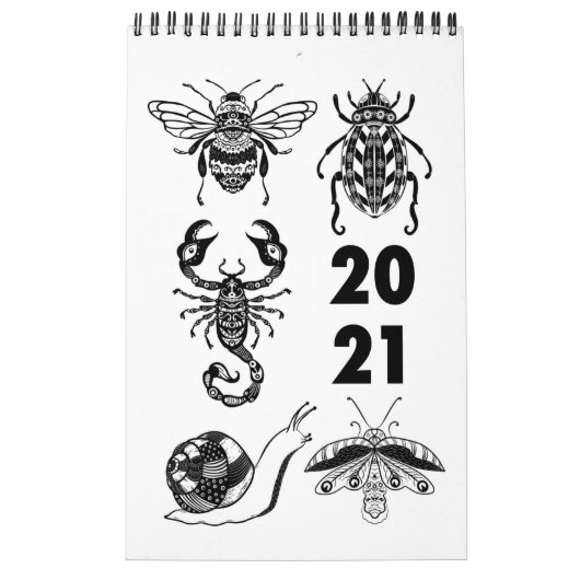 2021 Folk Art Bug Illustration Kalender (Titelbild)