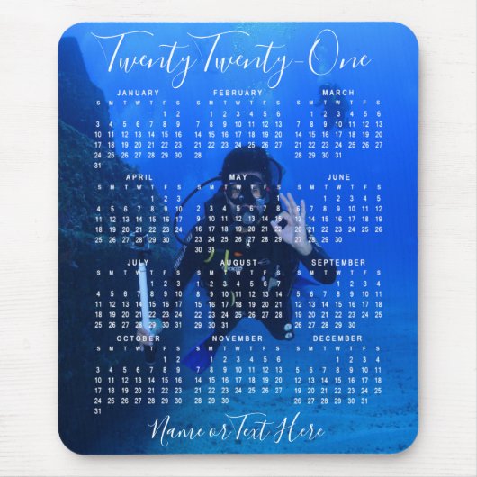 2021 Foto Kalender - Chic Script Mousepad (Vorne)