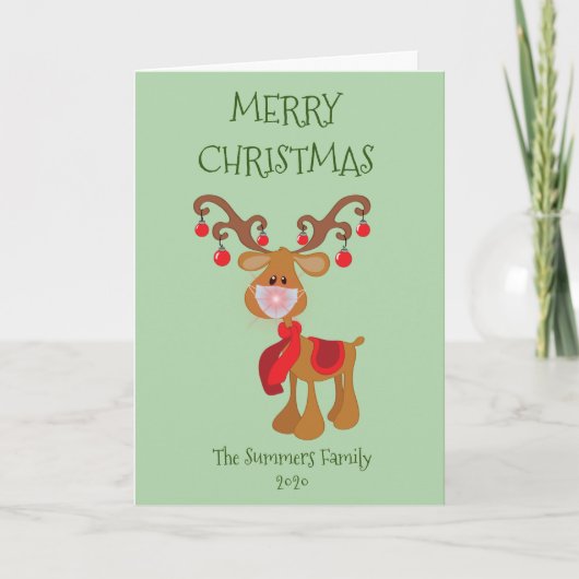 2021 Frohe Weihnachtsruhe mit Gesichtsmaske Feiertagskarte (Vorderseite)