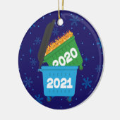 2021 Funny Dumpster Fire Keepake Weihnachten Keramik Ornament (Links)
