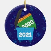 2021 Funny Dumpster Fire Keepake Weihnachten Keramik Ornament (Hinten)
