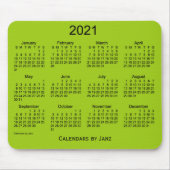 2021 Gelber grüner Kalender von Janz Mouse Pad Mousepad (Vorne)