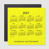2021 Gelber Kalender von Janz 5x5 Magnet (Vorne/Hinten)