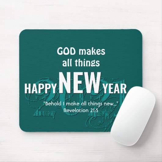2021 | GLÜCKLICHES NEUJAHR | Christliche Schrift | Mousepad (Mit Mouse)