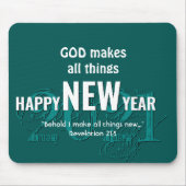 2021 | GLÜCKLICHES NEUJAHR | Christliche Schrift | Mousepad (Vorne)