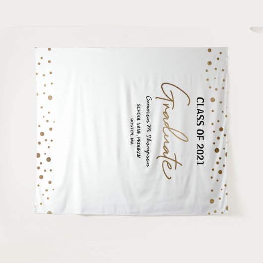 2021 Gold Confetti Abschluss Wandteppich (Vorderseite (Horizontal))