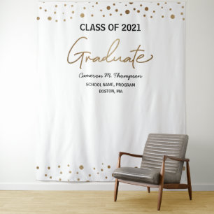 2021 Gold Confetti Abschluss Wandteppich