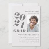 2021 Grad Party Fett Text mit Ihrem Foto Einladung (Vorderseite)