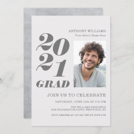2021 Grad Party Fett Text mit Ihrem Foto Einladung