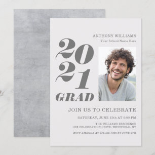 2021 Grad Party Fett Text mit Ihrem Foto Einladung