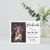 2021 Graduate Foto | Save the Date botanisch Ankündigungspostkarte (Stehend Vorderseite)
