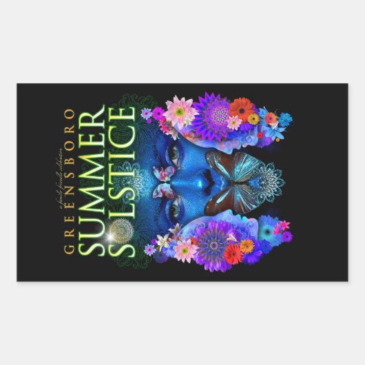 2021 Greensboro Summer Solstice Festival Keepake Rechteckiger Aufkleber (Vorderseite)