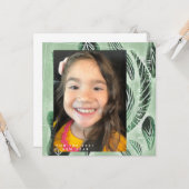 2021 Grüne der botanischen Pflanze in neuen Jahren Karte (Vorderseite/Rückseite Beispiel)