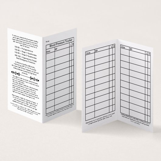 2021 Handy Wallet Card für die Blutdruckverfolgung Visitenkarten (Innenseite und Außenseite)