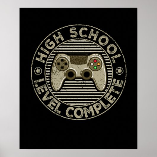 2021 High School Abschluss Gamer Abschluss Geschen Poster (Vorne)