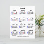 2021 Holiday 52 Week Calendar by Janz 8.5x11 Paper (Stehend Vorderseite)