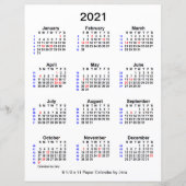 2021 Holiday 52 Week Calendar by Janz 8.5x11 Paper (Vorderseite)