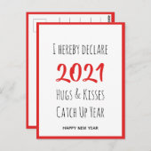 2021 Hugs Kisses fangen auf | Neujahr Postkarte (Vorne/Hinten)