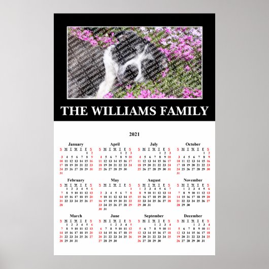 2021 Ihr Lieblings-Foto Custom Calendar Poster (Vorne)