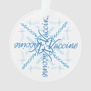 2021 Impfstoff Coronavirus Typografie Snowflake Ornament