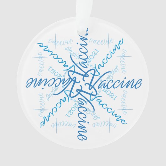 2021 Impfstoff Coronavirus Typografie Snowflake Ornament (Vorderseite)