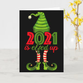 2021 Is Elfed Up - Funny Christmas Family Pajama Karte (Gelbe Blume)