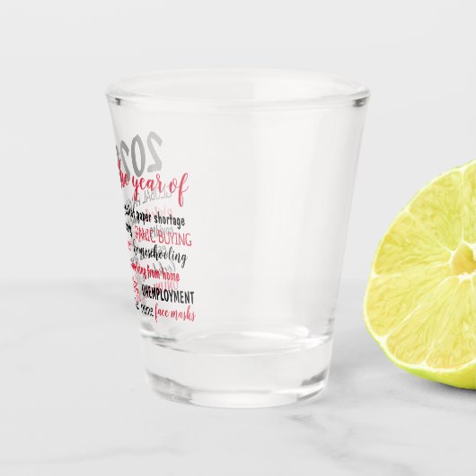 2021 Jahr der COVID 19-Pandemie Schnapsglas (Rechts)
