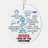 2021 Jahr der Impfung Funny Weihnachten Keramik Ornament (Links)