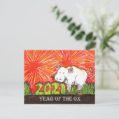 2021 Jahr der OX-Postkarte Postkarte (Stehend Vorderseite)