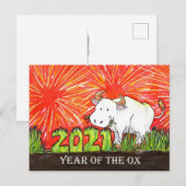 2021 Jahr der OX-Postkarte Postkarte (Vorne/Hinten)