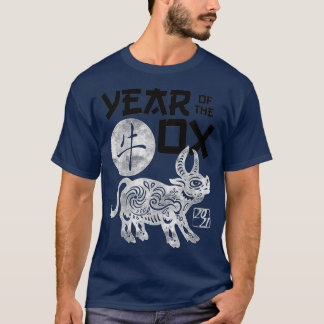 2021 Jahr des Ochs chinesischen Zodiaks neu T-Shirt