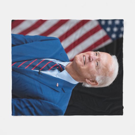 2021 Joe Biden US-Präsident Portrait Fleecedecke (Vorderseite (Horizontal))