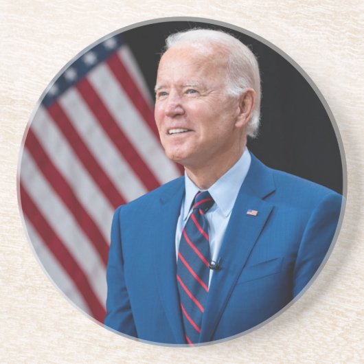 2021 Joe Biden US-Präsident Portrait Getränkeuntersetzer (Vorne)