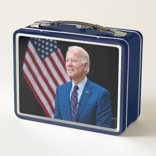 2021 Joe Biden US-Präsident Portrait Metall Brotdose (Rückseite)