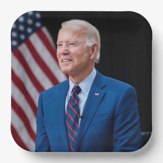 2021 Joe Biden US-Präsident Portrait Pappteller (Vorderseite)