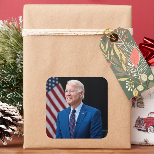 2021 Joe Biden US-Präsident Portrait Quadratischer Aufkleber (Feiertag)